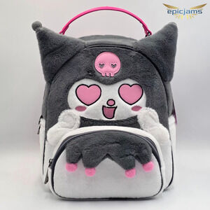 Sanrio Hello Kitty and Friends Kuromi Heart Eyes Figural Mini Backpack New